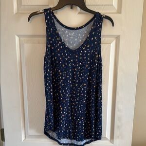 Floral Navy Tank Top